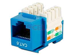 M2656B - Modulo jack keystone RJ45 / 8 Hilos / CAT 6 / Compatible con calibres AWG 22-26 / Color azul